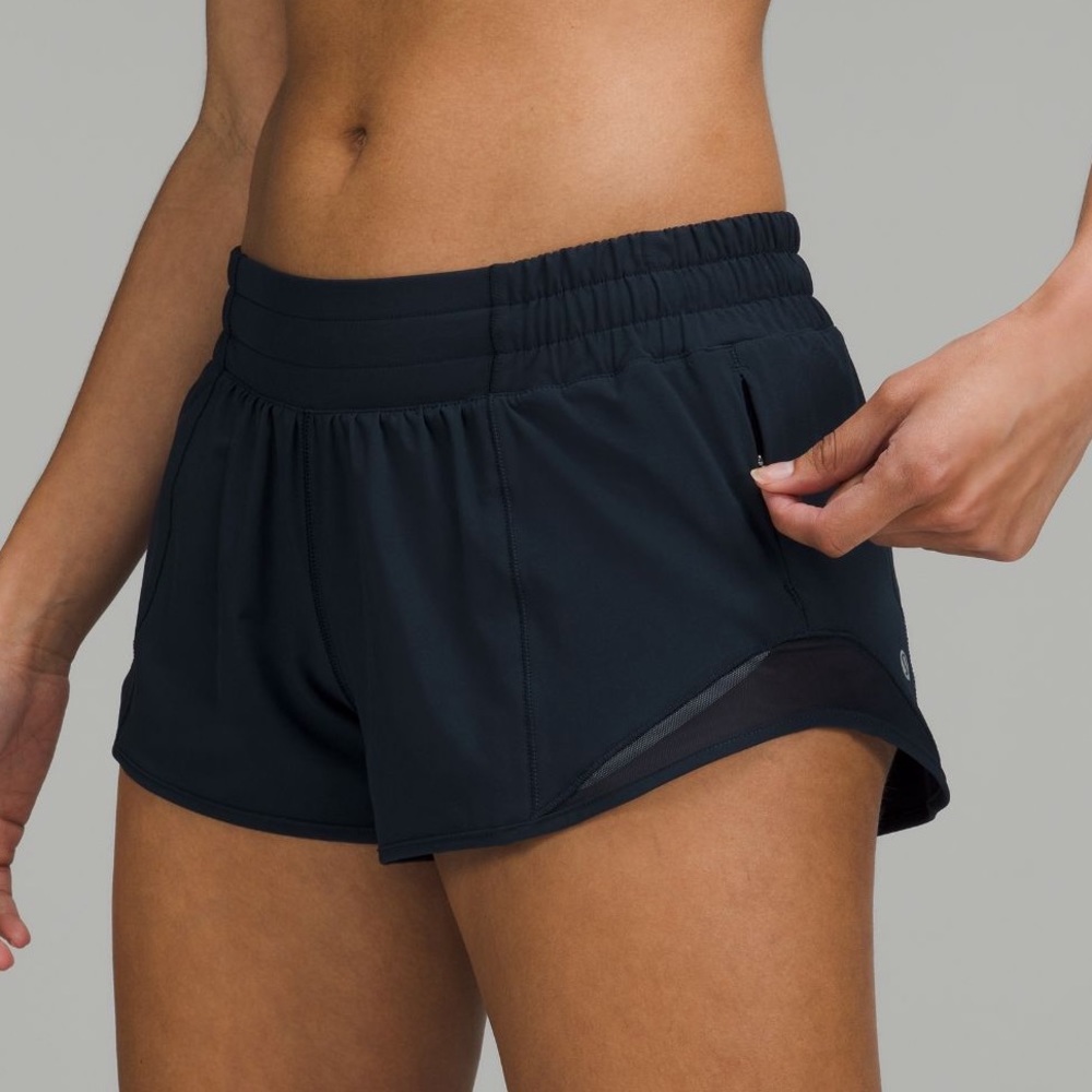 Navy Blue Lulu Lemon Hotty Hot Shorts 2.5”